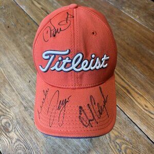 PGA Fred Couples Ian Poulter Mike Weir S. Garcia Titleist Hat Signed Autographed